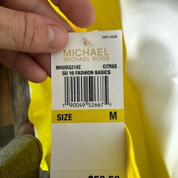 NWT Micheal Kors YELLOW SHEER shirt SIZE medium flowy - Picture 7 of 7